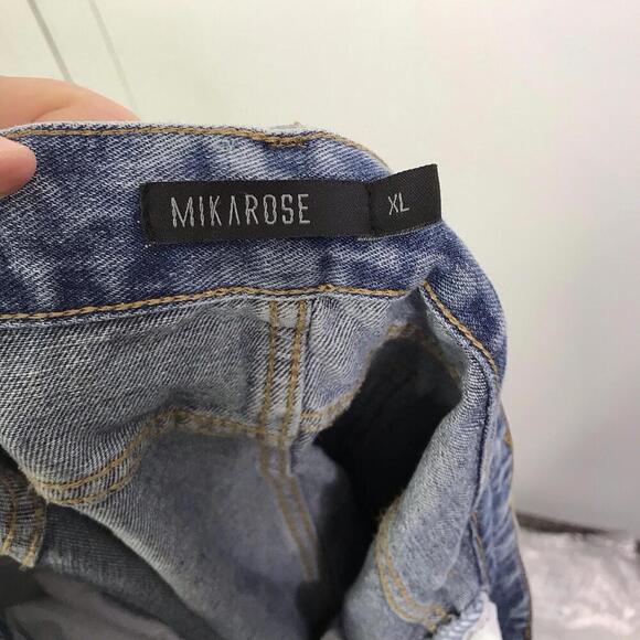 Mikarose Skirt Womens XL Denim Maxi Teacher Country Split Hem Front Button Fly - Picture 3 of 7